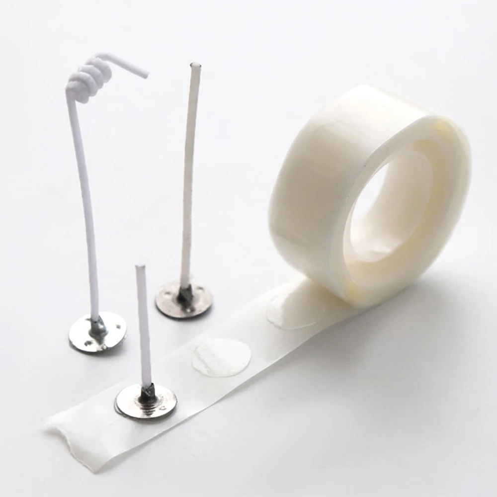 100 Punkte/Rolle Kerzendochtaufkleber 13 mm doppelseitig