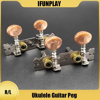 Ukulele 4-saitige Stimmwirbel Mechaniken Stimmgerät Mini Gitarrenwirbel 2R2L für Ukulele Gitarre