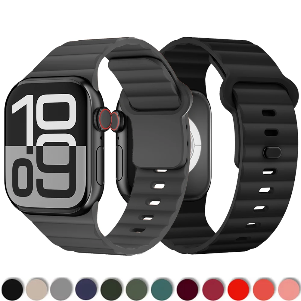 Sport-Silikonarmband für Apple Watch Armbänder 44mm 40mm 46mm