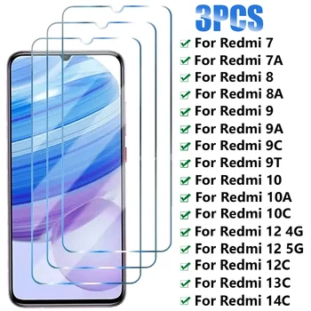 HD Gehärtetem Glas für Xiaomi Redmi 7 8 9 10 7A 8A 9A 9T 9C 10A 10C Screen Protector Für Redmi 12 (3 Stück)