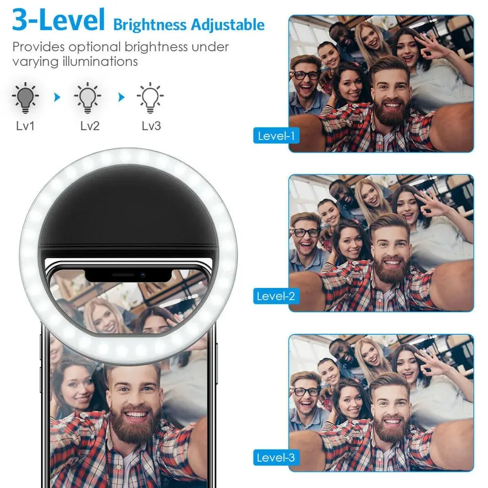 1pc USB Ladekabel LED Selfie Ring Licht Einstellbare – Bild 3