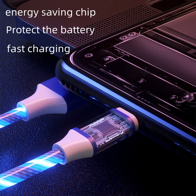 Leuchtendes LED Ladekabel mit Micro-USB, USB-C oder Lightning – Bild 4