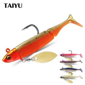 TAIYU Jig Kopf Weiche Angeln Lockt 21g T-schwanz Silikon Köder Wobbler Metall Spinner Löffel Köder Für Hecht