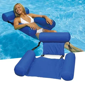 Faltbare schwimmende Wasserhängematte, Schwimmliege, aufblasbare Poolmatte, schwimmendes Liegebett