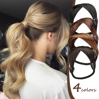 Faux Perücke Gummibänder Haargummis für Frauen Mädchen Pferdeschwanz Wrap Halter Haarband Einfache Temperament