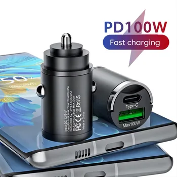 Mini Auto-Ladegerät 100 W mit USB-C PD und QC 3.0