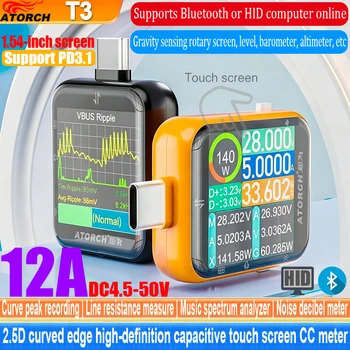 T3 Touch-Control Gravitationssensor Digital-Voltmeter Amperemeter Hochpräziser Leistungskapazitäts-USB-Tester