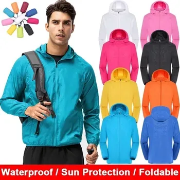 Wasserdichte Jacke für Damen und Herren, Windbreaker, Sonnenschutzkleidung, Angeljacke, Regenjacke