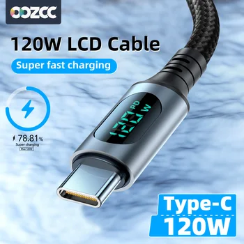 Ultra-Super-Schnellladekabel-6A 120W USB A auf Typ C Nylon-Datenkabel für Xiaomi Redmi Samsung