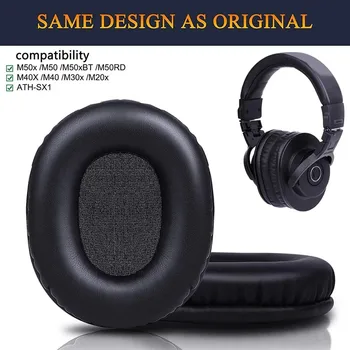M50X Ersatz-Ohrpolster, kompatibel mit Audio Technica ATH M50 M50X M50XBT M50RD M40X M30X M20X MSR7 SX1