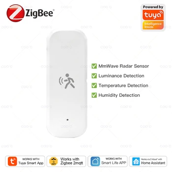 Zigbee 10G MmWave Radar Motion Sensor Menschlicher Detektor mit Beleuchtungsstärke Temperatur Feuchtigkeit
