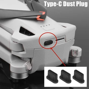 Typ-C Staubschutzstecker, Silikonabdeckung & Anti-Verlust-Stopper für DJI Mini 3 Pro & alle