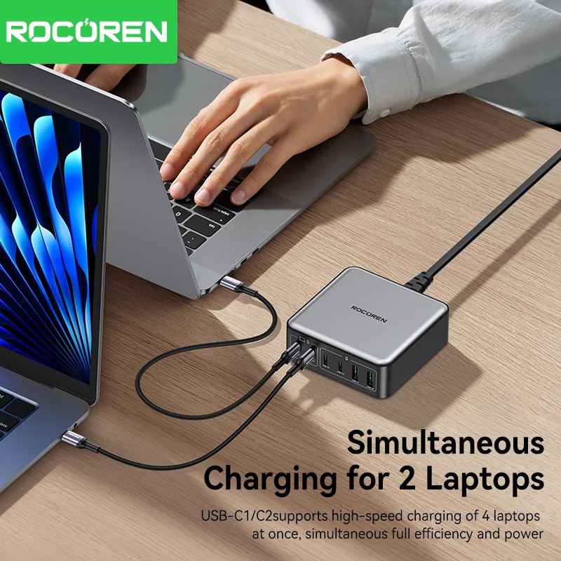 GaN USB-C Ladestation 200 W, 6-in-1, PD Schnellladen – Bild 4