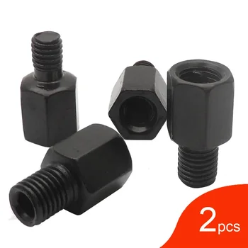 Paar schwarze Motorrad-Spiegeladapter M10 10 mm M8 8 mm Rückspiegel Umwandlungsschraube im Uhrzeigersinn