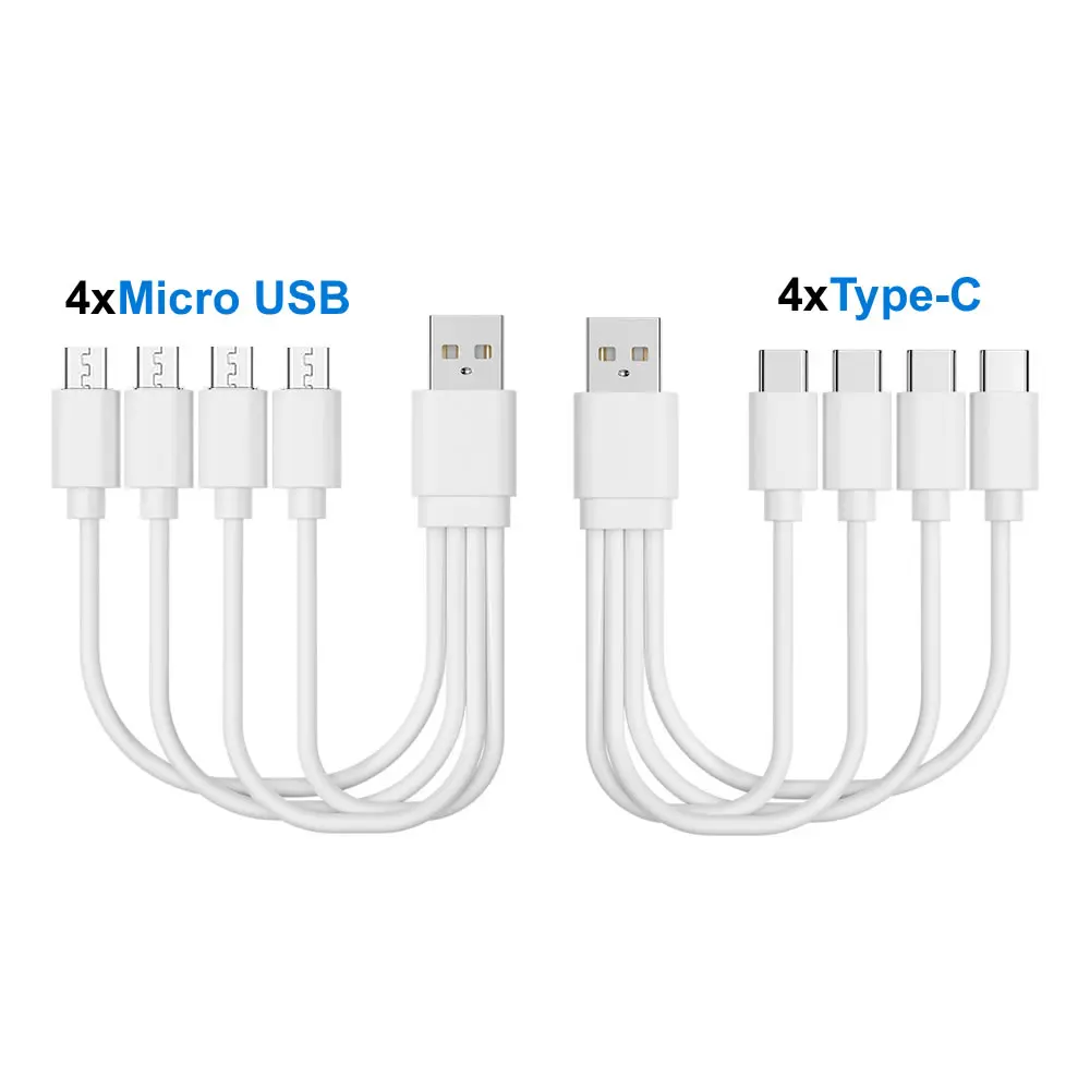 20 cm kurzes USB-Multi-Ladekabel, 4-in-1, mehrere Typ