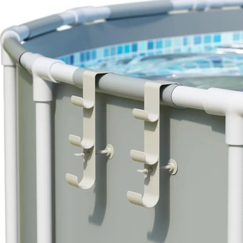 Poolhaken für Stangen, verstellbar, 2/3-Haken, Poolstangenaufhänger, Schwimmzubehör, Ausrüstungshaken