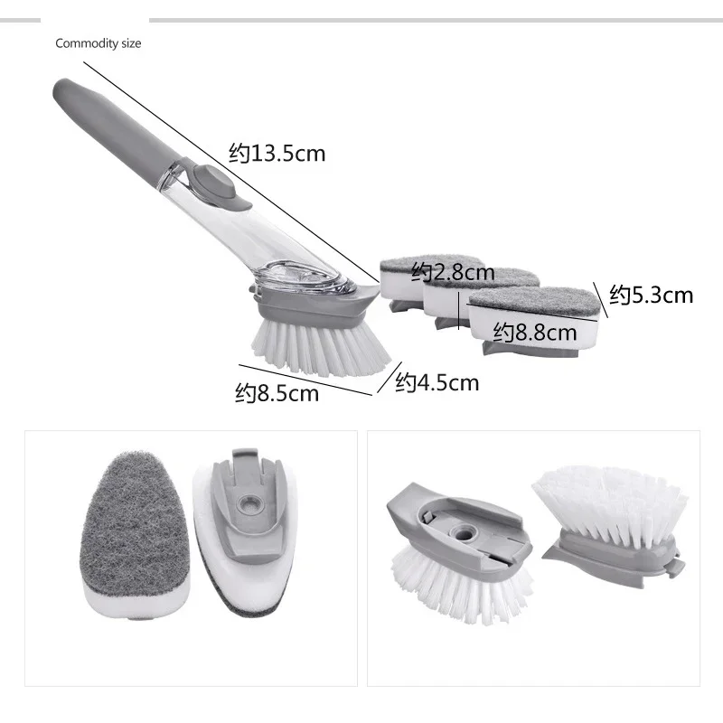 Küchenreinigungsbürste, 2-in-1-Reinigungsbürste mit langem – Bild 6