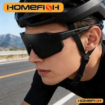 Europäische & Amerikanische Herren-Sportsonnenbrille, Einteiliges Windschutz-Design für Outdoor-Fahren