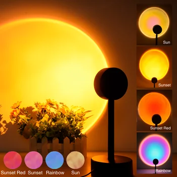 USB Sunset Licht LED Regenbogen Neon Nacht Lampe Sunset Projektor Selbst Fotografie Licht Wand Atmosphäre