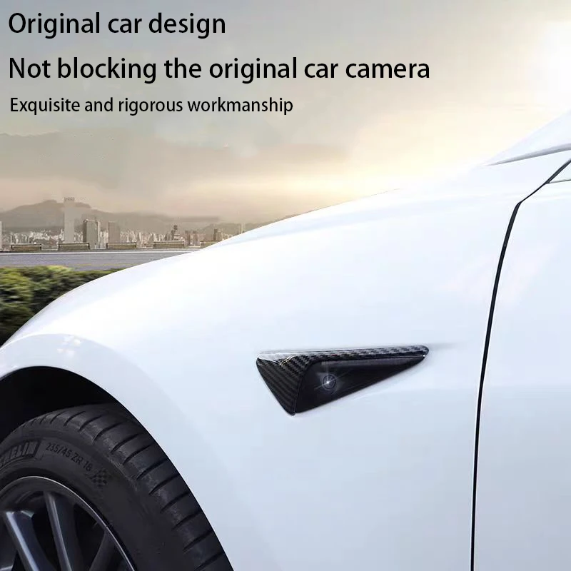 ABS Carbon-Muster Seitenkamera-Abdeckung für Tesla Model 3 – Bild 3