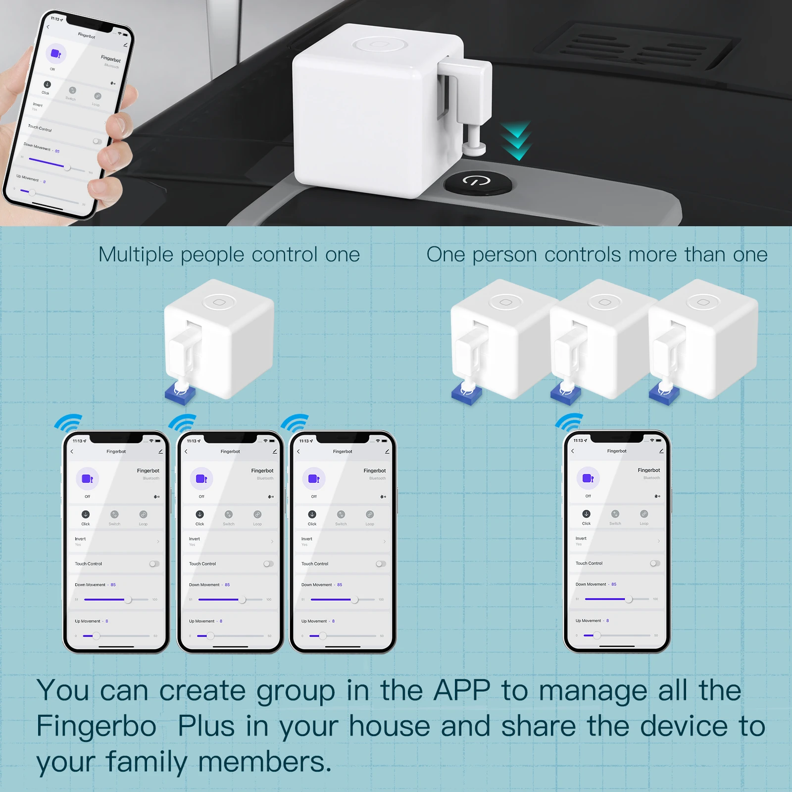 Tuya ZigBee Finger-bot Plus Smart Touch Button Switch Arms – Bild 4