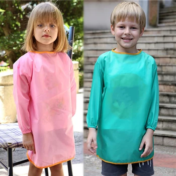 Wasserdichte Jungen Mädchen füttern Lätzchen Langarm Schürze für Kinder Schule Malerei Zeichnung Kinder DIY