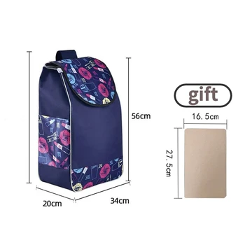Universelle wasserdichte Einkaufswagen-Tasche zum Ziehen, zusammenklappbarer Trolley-Wagen, Reiseeinkauf
