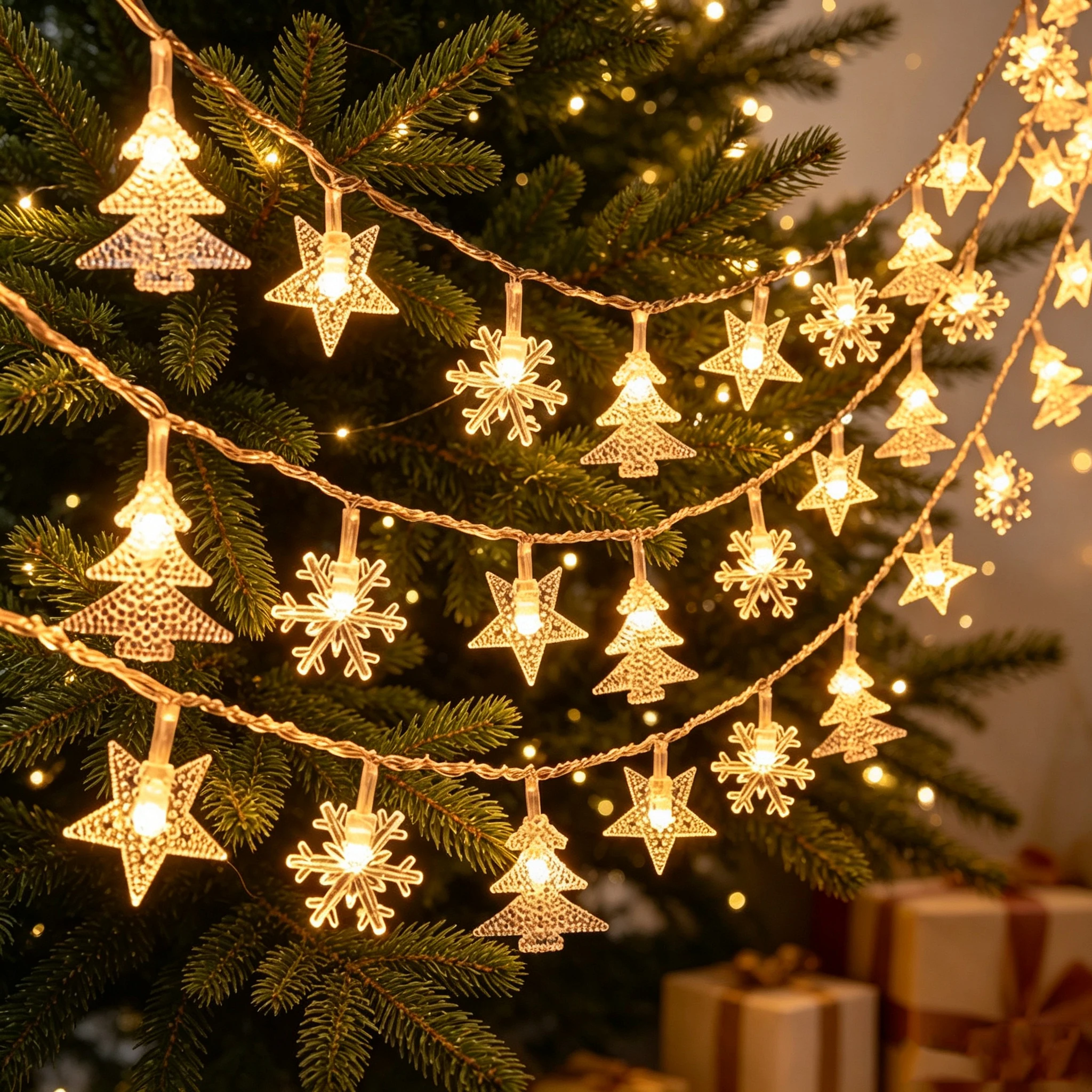 Weihnachtslichterkette 10M-52M Stern Schneeflocke – Bild 2