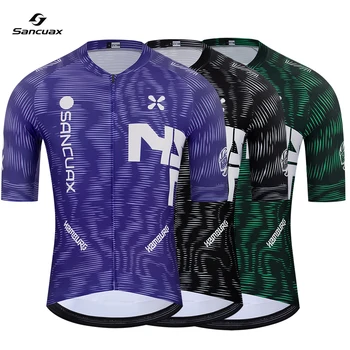 SANCUAX Neues Sommer-Radtrikot für Herren, kurzärmelig, atmungsaktiv, Rennrad-Radtrikot, modische