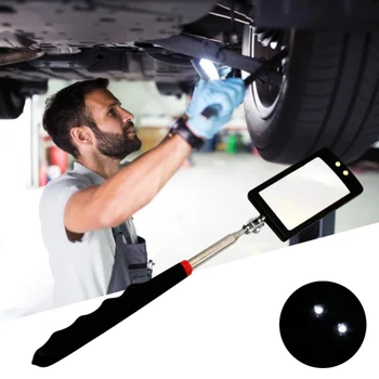 Auto 360° ° Inspektionsspiegel, LED-Licht, Teleskopspiegel, verlängert mechanische Werkzeuge