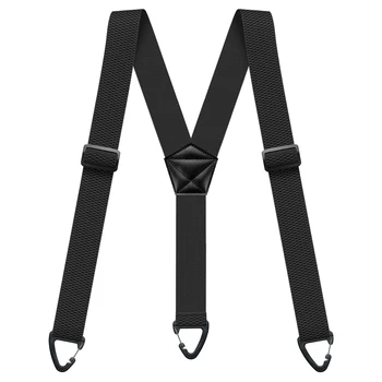 Robuste Hosenträger für Herren, 3,8 cm breit, X-Form mit 4 Karabinerhaken, verstellbare elastische