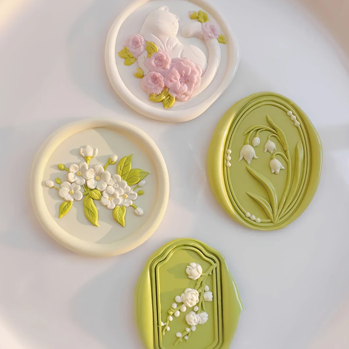 6-teiliges Blumen-Wachssiegel-Stempelset mit abnehmbarem – Bild 3