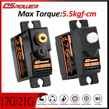 DSPOWER 21g Metallgetriebe Mini-Servos 4,2KG 17g Servo für 1/16 1/18 RC Auto Slash E-Revo 144001 C24 D12 MN99S