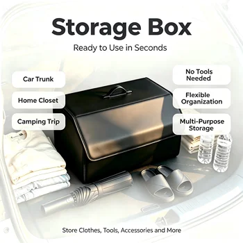 Lagerung Box PU Leder Mehrzweck Faltbare Auto Stamm Lagerung Organizer Auto Stamm Organizer Verstauen