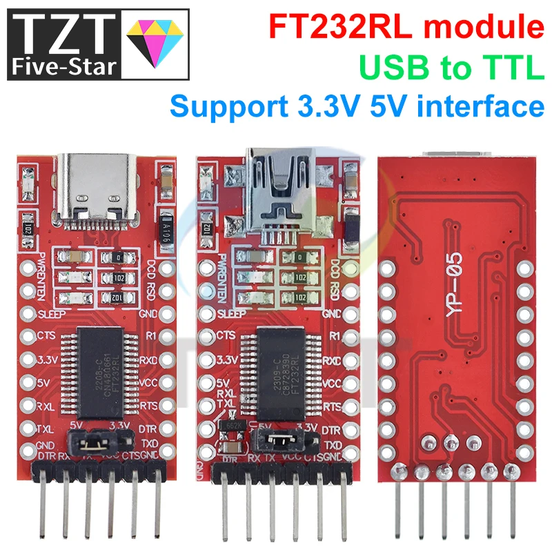 GREATZT 1/2/4PCS FT232RL FTDI USB 3.3V 5.5V zu TTL Serieller