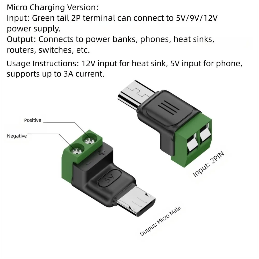 Lötfreier Stecker USB-C auf 2-Pin-Anschlussadapter Typ-C auf