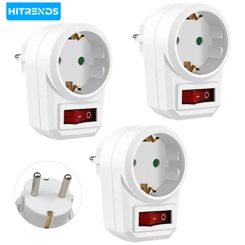 EU-Steckdosenadapter mit Schalter Europäischer Standard-Netzadapter Deutscher Stecker 250V 16A Elektrische