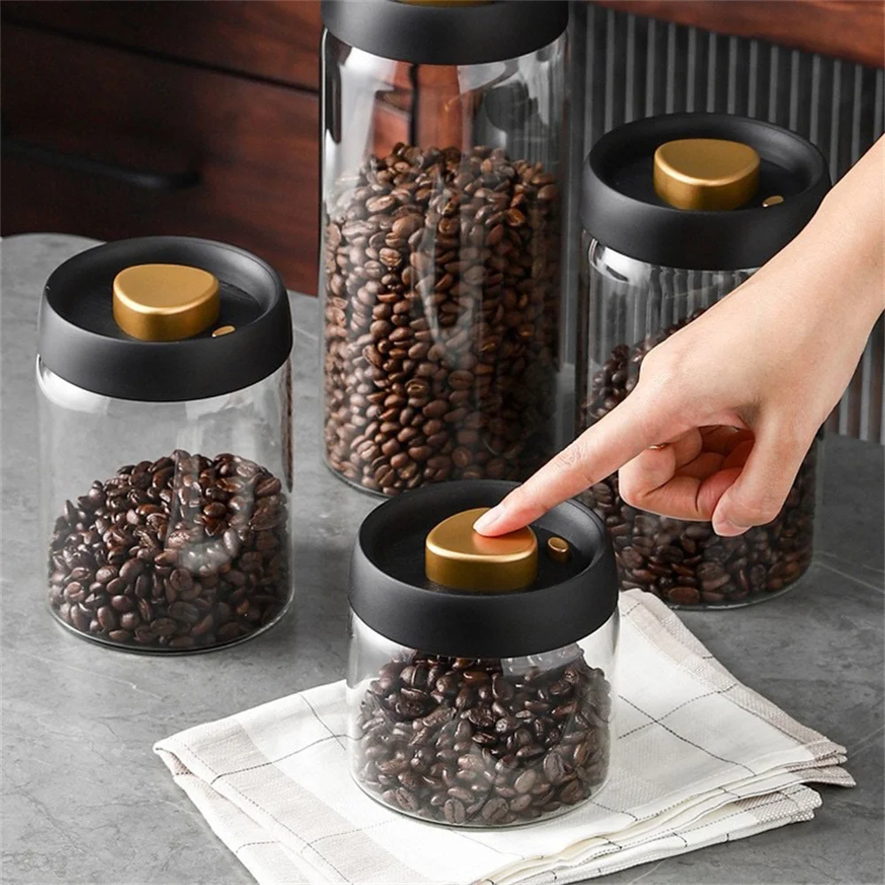 1pc Kaffee Bohnen Vakuum Versiegelt Tank Haushalt Glas – Bild 5