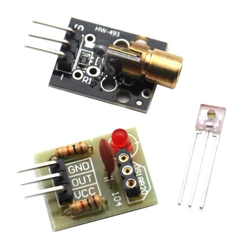 KY-008 650 nm Lasersendermodul mit Lasersensormodul, nicht modulierende Röhre, Laserempfänger-Modul-Kit