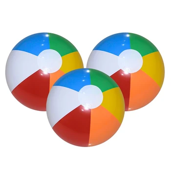 Aufblasbare Strand Ball Sommer Im Freien Schwimmen Pool Bunte Streifen Ball Spielzeug Party Wasser (3 Stück)