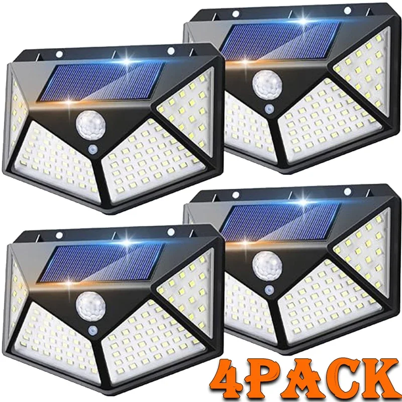 1/2/4 Stücke 100 LED Solar Wandleuchten Outdoor Solar Lampe