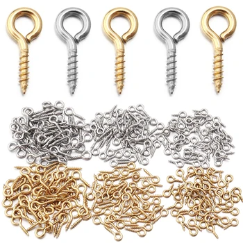 Edelstahl Augen nadel Schlüssel bund Haken Ösen stifte Mini Schraube Anhänger DIY Gewinde Pin Fitting DIY