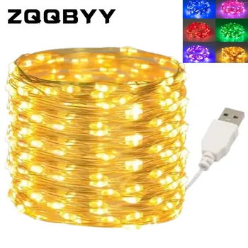 10M 20M Wasserdichte USB LED Lichter String Kupfer Draht Fee Girlande Licht Lampe Weihnachten Hochzeit Party
