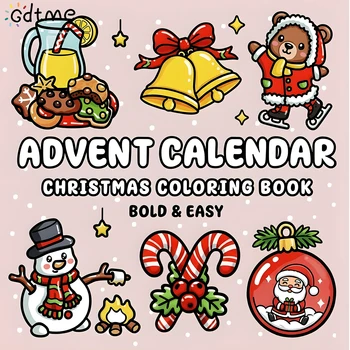 ADVENT CALENDAR CHRISTMAS Malbuch für Erwachsene und Jugendliche mit bezaubernden Charakteren und entzückenden