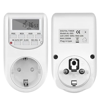 EU Stecker Timer Schalter Digitale Steckdose Energiesparende Einstellbare Küche Timer Steckdose Woche Stunde