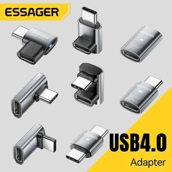 Essager USB4.0 40 Gbit/s OTG-Adapter 240 W Schnellladekonverter 90 Grad USB Typ C Datenadapter für Telefon
