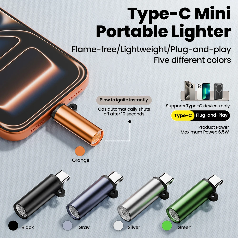 Typ C Mini-Zigarettenanzünder Blow-to-Ignite Automatische – Bild 2