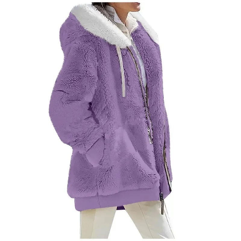 Herbst Winter Mode Damen mantel neue lässige Kapuze Reiß