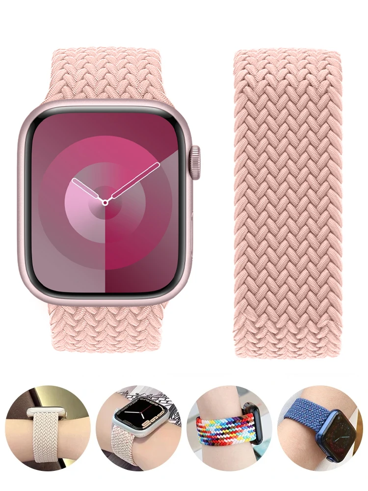 Geflochtene Solo Loop für Apple Watch Band 46 mm 44 mm 45 mm – Bild 2