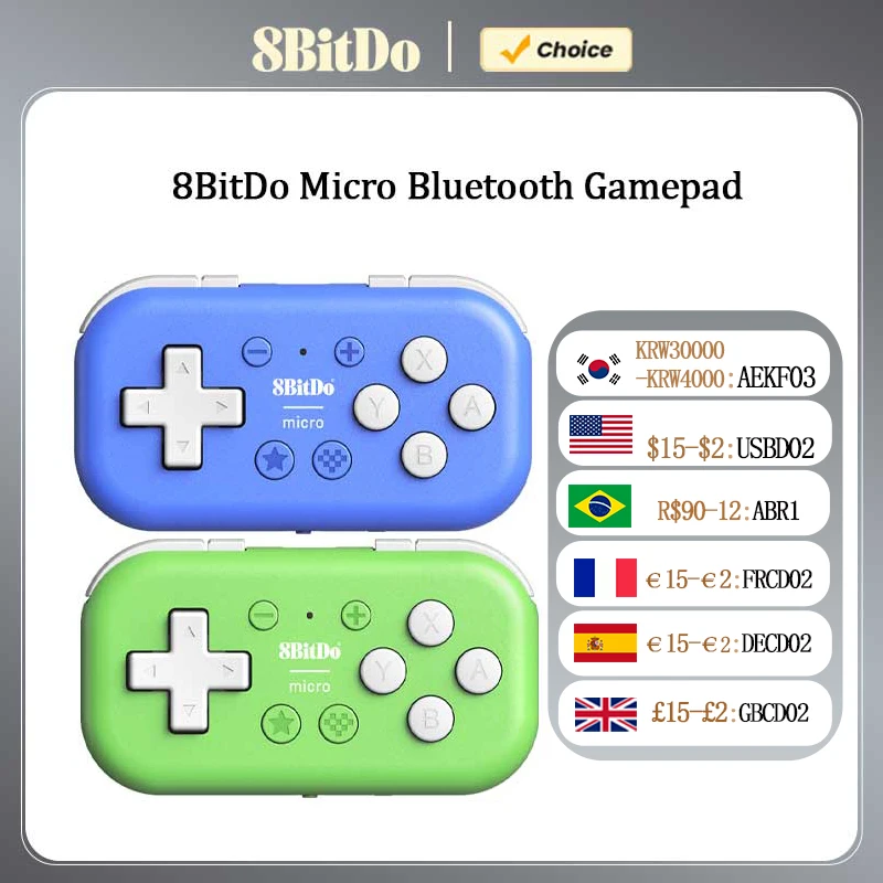 8BitDo Micro Bluetooth Gamepad Mini Game Controller für